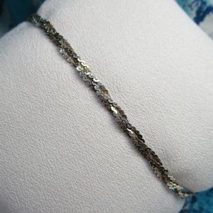 Vintage 80's Braided S Link Silver Chain Bracelet